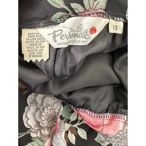 Vintage 70's Personal Division of Leslie Fay Rose Print Tired Maxi Skirt Size 18 - Picture 8 of 8